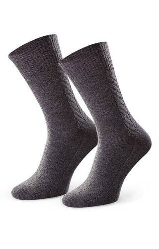 Art.093 Jodełka wełniane skarpety męskie Steven - 010 grafitowe