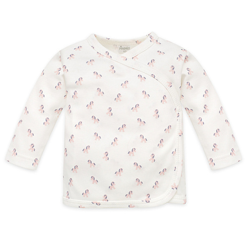 Kaftanik niemowlęcy wiązany Lovely Day Pinokio -  ecru koniki