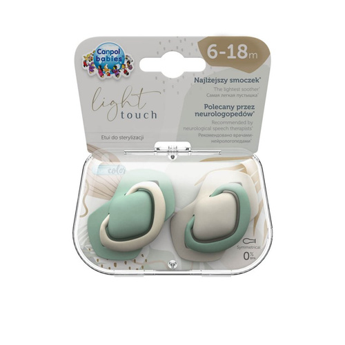 Zestaw smoczków uspokajających pure color Canpol Babies zielony