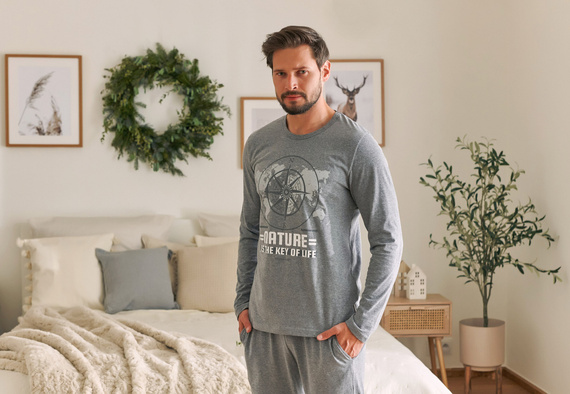 PMB.4517 Piżama Męska Doctor Nap - dark grey