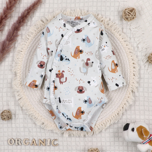 Komplet niemowlęcy z bawełny organicznej Psaki Nini beżowy