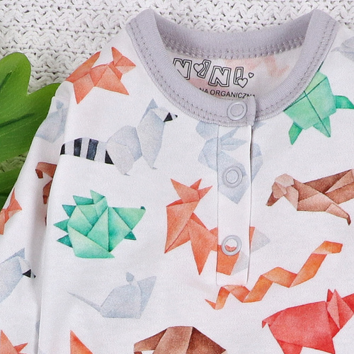 Pajacyk chłopięcy bez stópek Fun Origami Nini druk