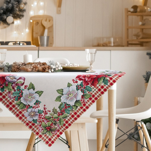 Obrus świąteczny gobelinowy 1273 Eurofirany kremowy 