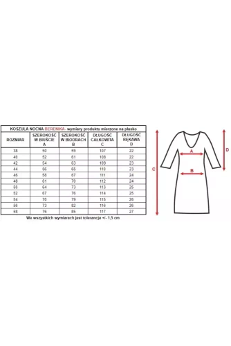 1693 Berenika halka koszula nocna damska Mewa różowy
