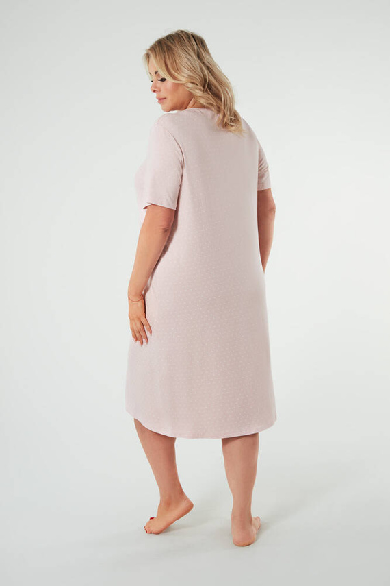 Koszula damska z krótkim rękawem Puntini Italia Fashion - pudrowy róż