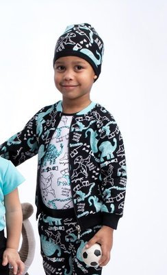 178271 Dino Bluza dresowa rozpinana Nicol - czarny/turkusowy