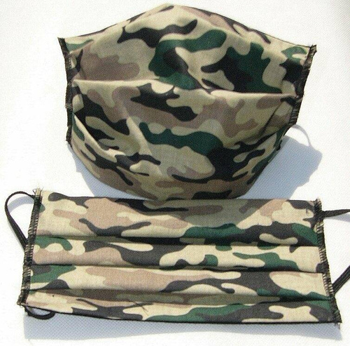 Maseczka dwuwarstwowa Karo - 178b liście zielone