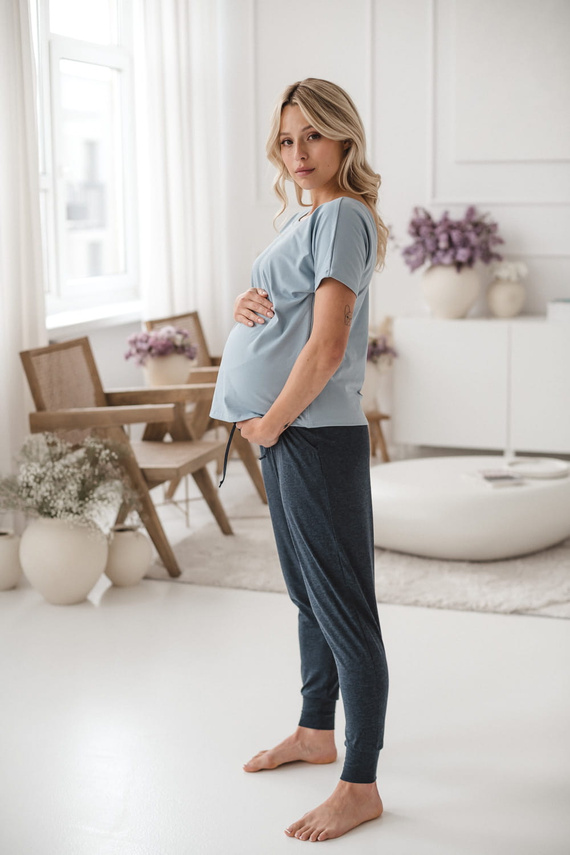 Joggersy spodnie ciążowe Milk&Love grafitowy