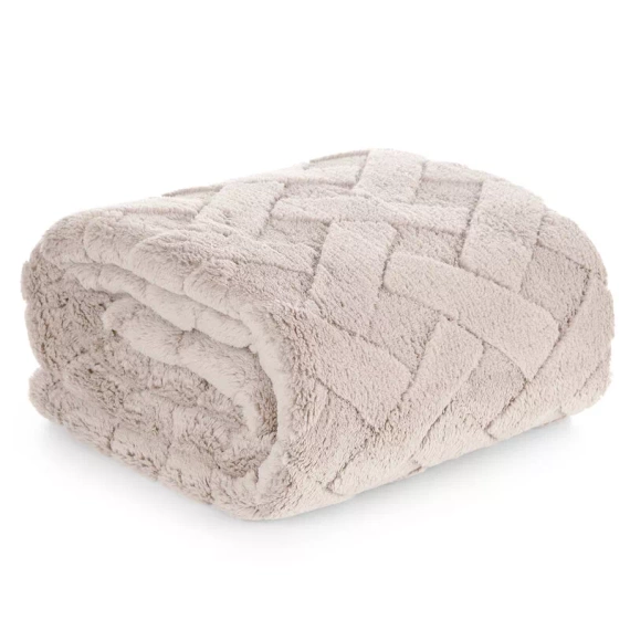 Koc narzuta z mikrofibry Caro Designe91 beżowy
