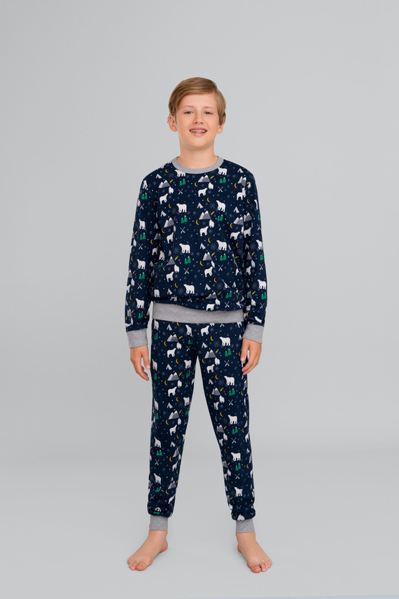 Piżama dziecięca Sid Italian Fashion druk burgundowy