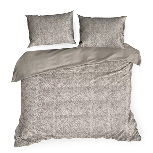 Pościel welurowa liście Flano 3 Eurofirany beżowy