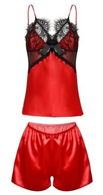 Beatrice Komplet piżama damska DKaren -czerwona