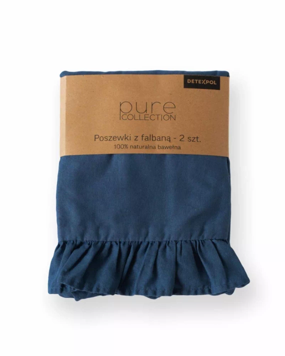 Pościel bawełniana Pure 23 jednobarwna Detexpol denim