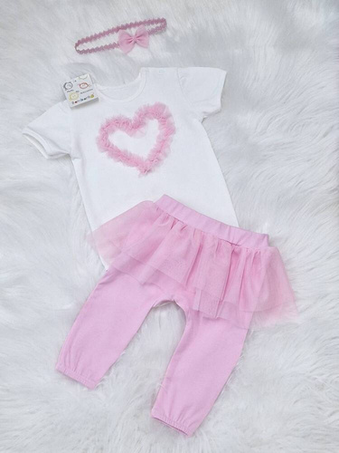 Spodnie niemowlęce Mia Bambarillo różowy