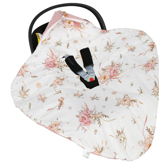 Kocyk do fotelika Rose Gold Flowers Velvet Yosoy