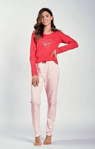 Piżama damska 3235 Amalia Taro - malinowa