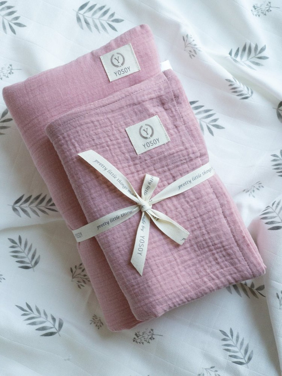 Muślinowy zestaw poduszka i otulacz Yosoy - khaki