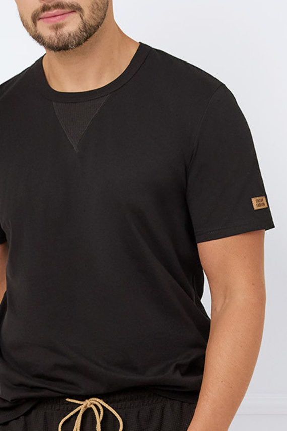 Komplet męski krótki rękaw, spodenki Bono Italian Fashion - czarny