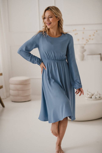 Sukienka ciążowa i do karmienia Lovely Dress Midi Milk&Love błękitny