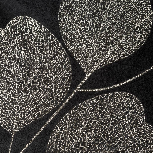 Koc narzuta z mikrofibry z błyszczącym nadrukiem liści Ginko 2 Eurofirany miodowy