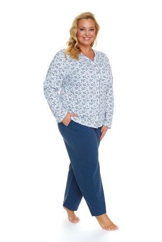 Piżama Damska Plus Size 5282 Doctor Nap - navy bloom