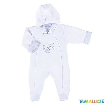 Pajac "ELEGANT" dla chłopca Ewa Klucze biały