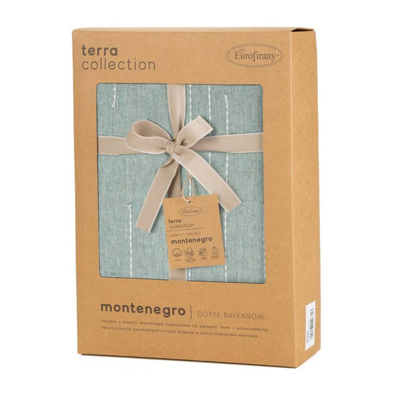 Pościel z ozdobnymi przeszyciami Montenegro 8 Eurofirany jasnozielony