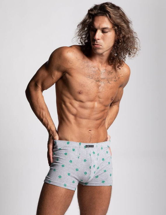 Bokserki męskie M-1009 SZ Lama szary grafitowy