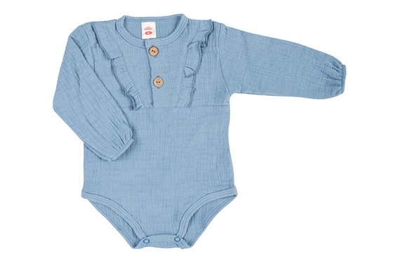 Body długi rękaw muślinowe "Just Muslin Girl Blue" Makoma 