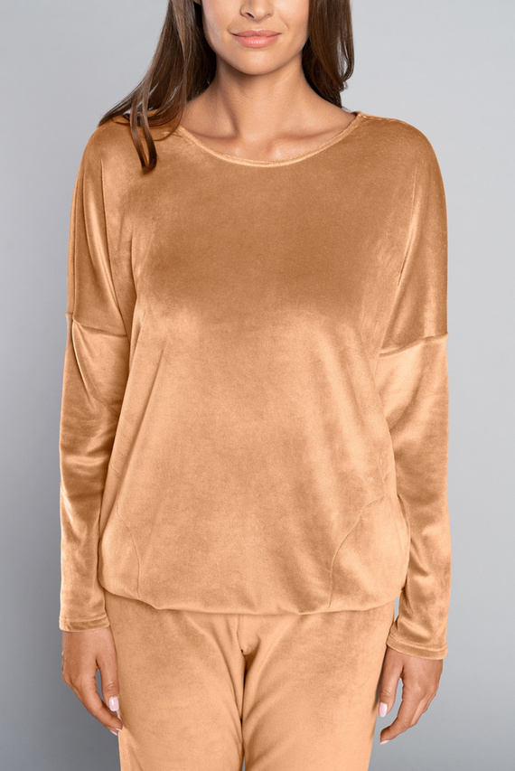 Komplet Damski dł. rękaw, dł. spodnie Juga Italian Fashion camel