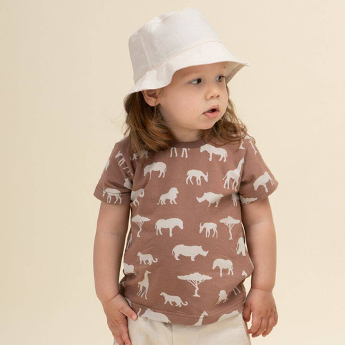 T-shirt z nadrukiem Safari Pinokio - afryka brązowy