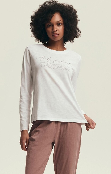 Bawełniana piżama damska Henderson Delanie 43701 – koszulka dł. rękaw + spodnie