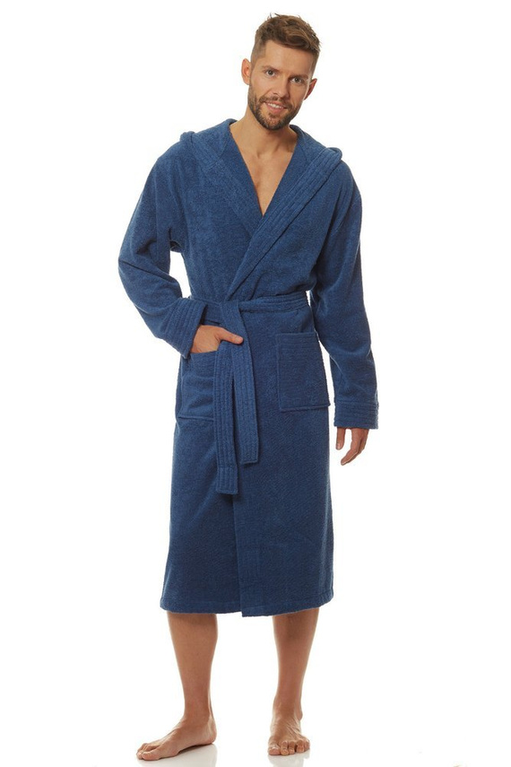 2104 Szlafrok Męski Frotte L&L - navy