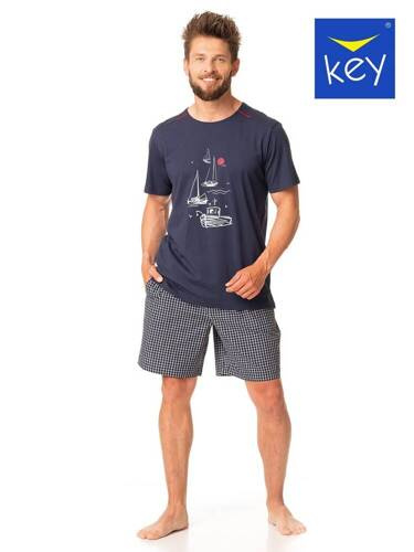 Piżama Męska MNS 420  Key granatowy
