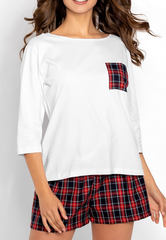 Piżama damska Vicky Momenti Per Me white-red