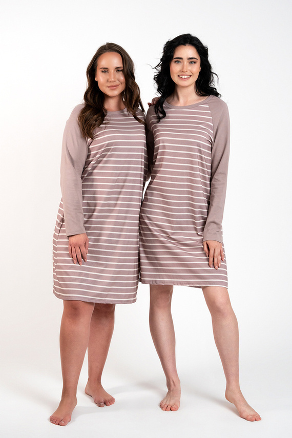 Koszula nocna damska Oda Italian Fashion - druk cappuccino