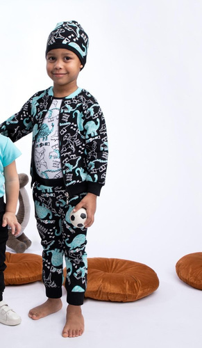 178271 Dino Bluza dresowa rozpinana Nicol - czarny/turkusowy