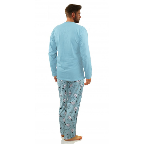 Bawełniana piżama męska z długim rękawem 2431/06 Sesto Senso - żarówki