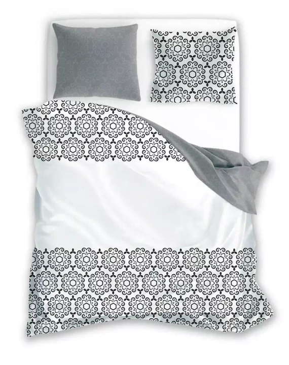 Pościel bawełniana Glamour 017 ornament Faro szary