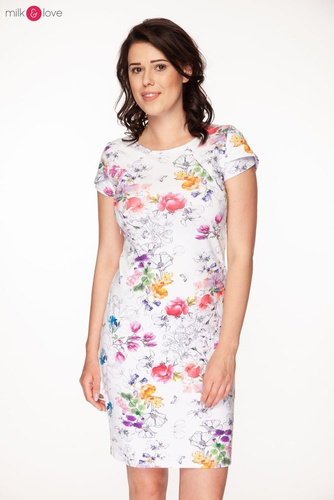 Milky dress sukienka do karmienia krótki rękaw Milk&Love kwiaty