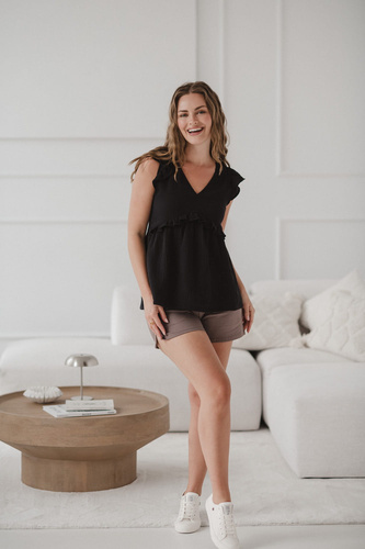 Bluzka ciążowa i do karmienia Milky Butterfly z bawełny Milk&Love czarny 