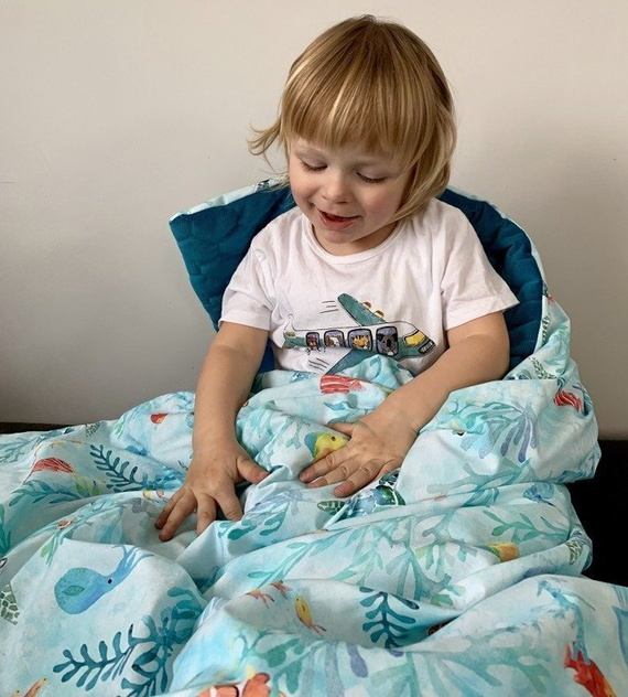 Kocyk Przedszkolaka/Średniaka Sawanna- Velvet Makaszka