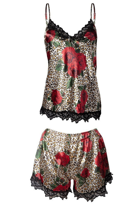 Komplet piżama damska Flowers DKaren -DK-KV ecru