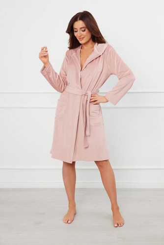 Szlafrok damski Akara Italian Fashion - róż pudrowy