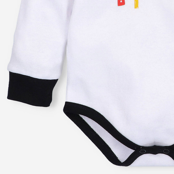 Body z bawełny organicznej Alfabet Nini biały