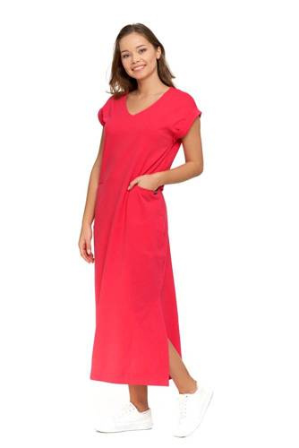 Sukienka damska z rozcięciem MDW4200-001 Moraj - malinowy