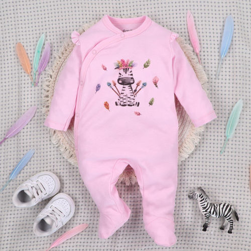 Pajac niemowlęcy Happy Animals Nini – 100% bawełna organiczna, bezniklowe napy, polska produkcja