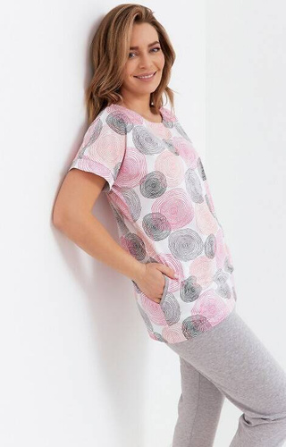 Piżama damska 273 Cana- różowy-szary