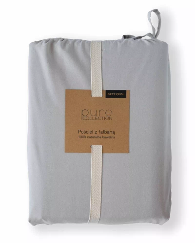 Pościel bawełniana Pure 23 jednobarwna Detexpol szary jasny 