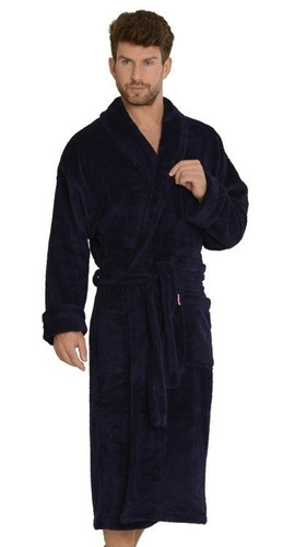 811 Plusz szlafrok męski De Lafense - granatowy